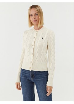 Polo Ralph Lauren Kardigan 211910443003 Écru Regular Fit ze sklepu MODIVO w kategorii Swetry damskie - zdjęcie 181096438