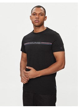 Tommy Hilfiger T-Shirt Stripe Chest MW0MW34428 Czarny Slim Fit ze sklepu MODIVO w kategorii T-shirty męskie - zdjęcie 181096555