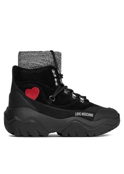 LOVE MOSCHINO Sneakersy JA15754G0HIP400A Czarny ze sklepu MODIVO w kategorii Workery damskie - zdjęcie 181097015