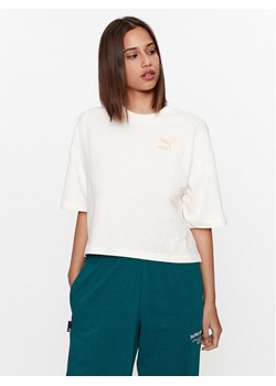 Puma T-Shirt Classics 621381 Écru Oversize ze sklepu MODIVO w kategorii Bluzki damskie - zdjęcie 181097067