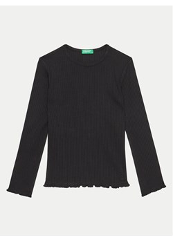 United Colors Of Benetton Bluzka 3F1AC10LI Czarny Slim Fit ze sklepu MODIVO w kategorii Bluzki dziewczęce - zdjęcie 181097228