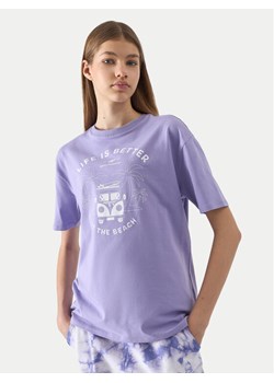 4F T-Shirt 4FJWSS24TTSHF1146 Fioletowy Loose Fit ze sklepu MODIVO w kategorii Bluzki dziewczęce - zdjęcie 181097258