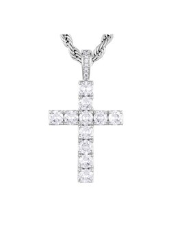 ICED STUFF Zawieszka Diamond Cross Białe złoto ze sklepu MODIVO w kategorii Zawieszki - zdjęcie 181097659