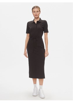 Tommy Hilfiger Sukienka codzienna Reg Breton Midi Polo Dress Ss WW0WW42030 Czarny Regular Fit ze sklepu MODIVO w kategorii Sukienki - zdjęcie 181098389