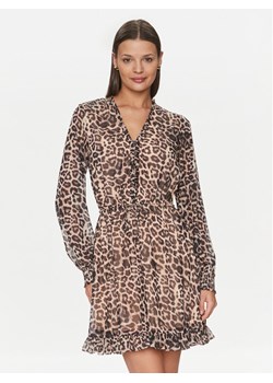 Guess Sukienka codzienna Vanessa W4GK42 WDW82 Brązowy Regular Fit ze sklepu MODIVO w kategorii Sukienki - zdjęcie 181098399
