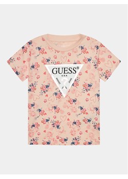 Guess T-Shirt K4RI15 K6YW3 Beżowy Regular Fit ze sklepu MODIVO w kategorii Bluzki dziewczęce - zdjęcie 181098908