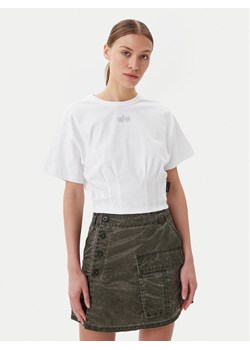 Alpha Industries T-Shirt Waisted 148070 Biały Regular Fit ze sklepu MODIVO w kategorii Bluzki damskie - zdjęcie 181099366