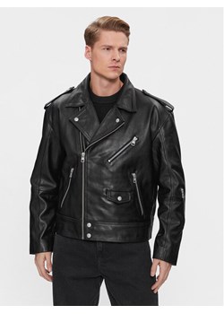 Calvin Klein Jeans Kurtka skórzana J30J323398 Czarny Oversize ze sklepu MODIVO w kategorii Kurtki męskie - zdjęcie 181099758