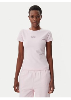 New Balance T-Shirt WT51958 Różowy Slim Fit ze sklepu MODIVO w kategorii Bluzki damskie - zdjęcie 181100269