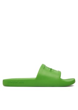 Calvin Klein Jeans Klapki Slide Monogram Debossed Eva YW0YW00102 Zielony ze sklepu MODIVO w kategorii Klapki damskie - zdjęcie 181100928