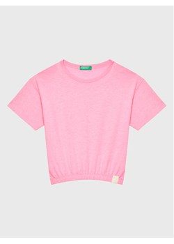 United Colors Of Benetton T-Shirt 37YKC10AU Różowy Boxy Fit ze sklepu MODIVO w kategorii Bluzki dziewczęce - zdjęcie 181102007