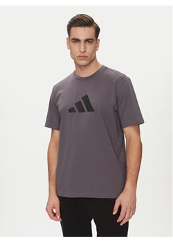 adidas T-Shirt Future Icons 3 Bar Logo JD4921 Szary Regular Fit ze sklepu MODIVO w kategorii T-shirty męskie - zdjęcie 181102039