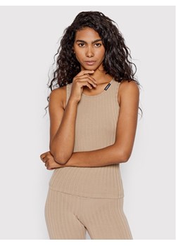 NEBBIA Top 414 Brązowy Slim Fit ze sklepu MODIVO w kategorii Bluzki damskie - zdjęcie 181102449