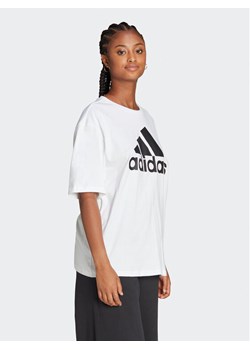 adidas T-Shirt Essentials Big Logo Boyfriend T-Shirt HR4930 Biały Loose Fit ze sklepu MODIVO w kategorii Bluzki damskie - zdjęcie 181102476