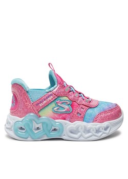 Skechers Sneakersy Infinite Heart Lights 303755N/PKMT Srebrny ze sklepu MODIVO w kategorii Buty sportowe dziecięce - zdjęcie 181102965