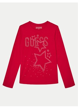 Guess Bluzka J4BI09 J1314 Czerwony Regular Fit ze sklepu MODIVO w kategorii Bluzki dziewczęce - zdjęcie 181103315