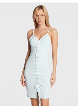 adidas Sukienka letnia Always Original Laced Strap HK5088 Błękitny Slim Fit ze sklepu MODIVO w kategorii Sukienki - zdjęcie 181103495