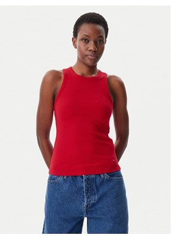 Tommy Hilfiger Top WW0WW38635 Czerwony Slim Fit - id: 0000304678363 - marki Tommy Hilfiger - 181103606 Tommy Hilfiger Top WW0WW38635 Czerwony Slim Fit ze sklepu MODIVO w kategorii Bluzki damskie - zdjęcie 181103606