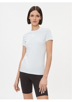 Puma T-Shirt Classics 535610 Błękitny Tight Fit ze sklepu MODIVO w kategorii Bluzki damskie - zdjęcie 181103668