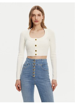 Elisabetta Franchi Kardigan MK53S51E2 Écru Regular Fit ze sklepu MODIVO w kategorii Swetry damskie - zdjęcie 181104598