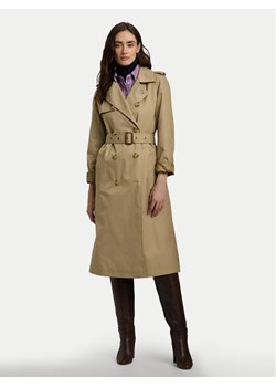Lauren Ralph Lauren Trencz 297951259003 Beżowy Straight Fit ze sklepu MODIVO w kategorii Płaszcze damskie - zdjęcie 181105247