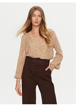 TWINSET Kardigan 241TT3271 Beżowy Regular Fit ze sklepu MODIVO w kategorii Swetry damskie - zdjęcie 181105379
