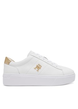 Tommy Hilfiger Sneakersy Platform Court Sneaker Metallics FW0FW08648 Biały ze sklepu MODIVO w kategorii Buty sportowe damskie - zdjęcie 181105457