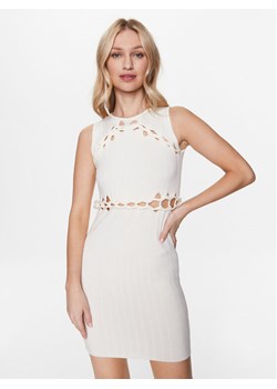 Pinko Sukienka dzianinowa 101172 A0V1 Écru Slim Fit ze sklepu MODIVO w kategorii Sukienki - zdjęcie 181105558