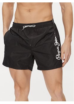 Pepe Jeans Szorty kąpielowe Logo Swimshort PMB10393 Czarny Regular Fit ze sklepu MODIVO w kategorii Kąpielówki - zdjęcie 181106075