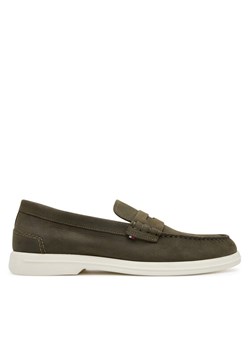 Tommy Hilfiger Mokasyny Nubuck P Loafer FM0FM05350 Khaki ze sklepu MODIVO w kategorii Mokasyny męskie - zdjęcie 181106146