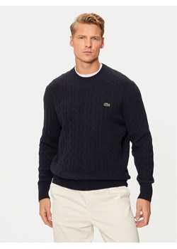 Lacoste Sweter AH2924 Granatowy Regular Fit ze sklepu MODIVO w kategorii Swetry męskie - zdjęcie 181106257