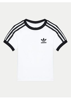 adidas T-Shirt adicolor Trefoil JE0517 Biały Regular Fit ze sklepu MODIVO w kategorii Bluzki dziewczęce - zdjęcie 181106587