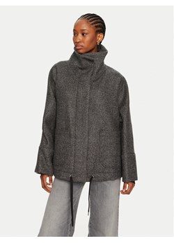 PINKO Płaszcz wełniany Forbice 104040 A23R Szary Regular Fit ze sklepu MODIVO w kategorii Płaszcze damskie - zdjęcie 181106688
