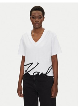 KARL LAGERFELD T-Shirt A2W17104 Biały Relaxed Fit ze sklepu MODIVO w kategorii Bluzki damskie - zdjęcie 181107275