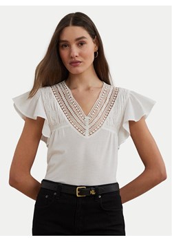 LAUREN RALPH LAUREN Bluzka 200963917002 Biały Relaxed Fit ze sklepu MODIVO w kategorii Bluzki damskie - zdjęcie 181107336