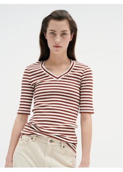 InWear T-Shirt Dagnaiw Striped V 30107270 Kolorowy Slim Fit ze sklepu MODIVO w kategorii Bluzki damskie - zdjęcie 181107568