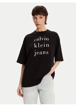 Calvin Klein Jeans T-Shirt LV047B827G Czarny Relaxed Fit ze sklepu MODIVO w kategorii Bluzki damskie - zdjęcie 181109376