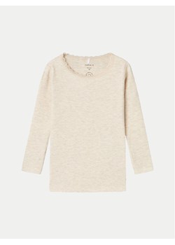 NAME IT Bluzka 13198042 Beżowy Regular Fit ze sklepu MODIVO w kategorii Bluzki dziewczęce - zdjęcie 181109405