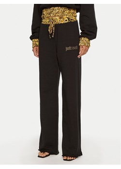 Just Cavalli Spodnie dresowe 77PAAE21 Czarny Regular Fit ze sklepu MODIVO w kategorii Spodnie damskie - zdjęcie 181109619