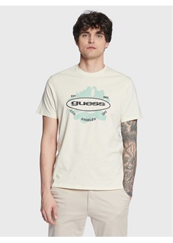 Guess T-Shirt Logo M3GI61 K9RM1 Écru Slim Fit ze sklepu MODIVO w kategorii T-shirty męskie - zdjęcie 181110158