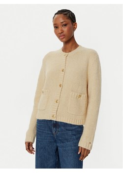 Tommy Hilfiger Kardigan WW0WW44473 Beżowy Regular Fit ze sklepu MODIVO w kategorii Swetry damskie - zdjęcie 181110237