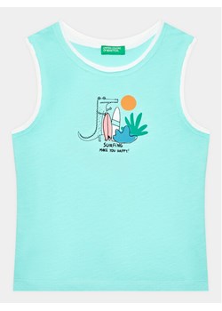 United Colors Of Benetton Top 3Z01GH00O Niebieski Regular Fit ze sklepu MODIVO w kategorii Bluzki dziewczęce - zdjęcie 181112536
