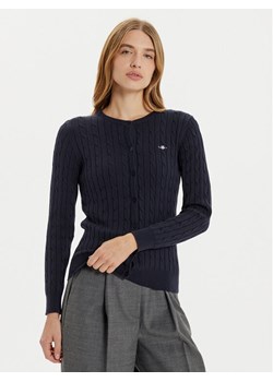 Gant Kardigan 4800103 Granatowy Slim Fit ze sklepu MODIVO w kategorii Swetry damskie - zdjęcie 181112946