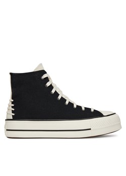 Converse Trampki Chuck Taylor All Star Lift Platform Crafted Laces A12552C Czarny ze sklepu MODIVO w kategorii Trampki damskie - zdjęcie 181113405