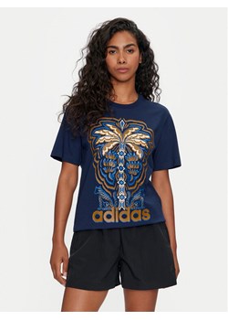 adidas T-Shirt FARM Rio Graphic IV9758 Granatowy Regular Fit ze sklepu MODIVO w kategorii Bluzki damskie - zdjęcie 181113617