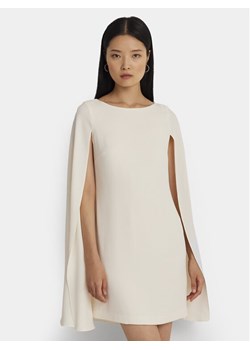 Lauren Ralph Lauren Sukienka koktajlowa 253855210006 Écru Relaxed Fit ze sklepu MODIVO w kategorii Sukienki - zdjęcie 181113826