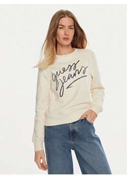 Guess Bluza W4BQ17 KC811 Beżowy Regular Fit ze sklepu MODIVO w kategorii Bluzy damskie - zdjęcie 181115779