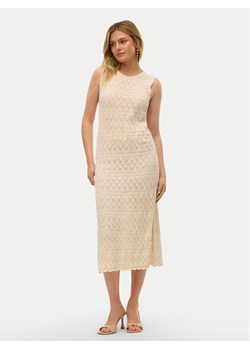 Vero Moda Sukienka letnia Bali 10302925 Écru Regular Fit ze sklepu MODIVO w kategorii Sukienki - zdjęcie 181116139