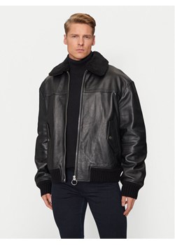 Versace Jeans Couture Kurtka skórzana 77GAVP01 Czarny Regular Fit ze sklepu MODIVO w kategorii Kurtki męskie - zdjęcie 181116297