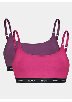 Hugo Komplet 2 biustonoszy topów Twin Bralette 50480158 Różowy ze sklepu MODIVO w kategorii Biustonosze - zdjęcie 181116348